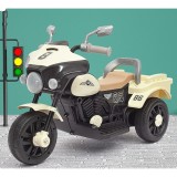 Motocicleta Electrica Flippy, cu Acumulator, cu Sistem Anti-Rasturnare, Sistem de Lumini si Muzica, Cutie de Depozitare, 1-8 Ani, 93 x 43 x 58 cm, Alb