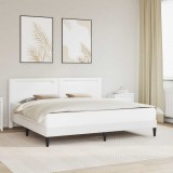 vidaXL Cadru de pat cu benzi LED Alb 180 x 200 cm Piele artificială 3415008