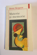 Henri BERGSON - MATERIE SI MEMORIE (Polirom, 1996 - Ca noua!) foto