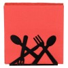 Suport Servetele Metalic, Model Tacamuri, Negru, 13.5x4x9cm, metal, Oem