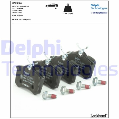 DELPHI LP2254 set placute frana,frana disc foto