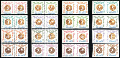 Romania 1964, LP 596 + 596 a, Medalii Olimpice, seriile in perechi, MNH! foto