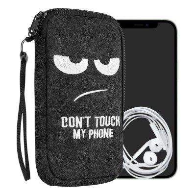 Husa Universala pentru telefon XL - 6,8 inch, Textil, Gri, 49866.4.01, kwmobile foto