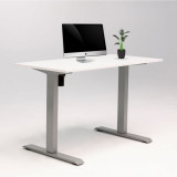 Birou electric SmartAdjust, inaltime reglabila, controler sus/jos, 1 motor, cadru gri, blat alb 160x80 cm, nou, Dab4Office