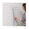 Set 10 Placi Tapet Autocolant 3D Caramida, 77x70cm, Alb, Rezistent Apa, Decorativ perete