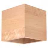 Lampă De Perete Quad Lemn Natural, Lemn, 1 Bec Pătrat, Stil Scandinav, De Interior
