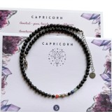 Colier la baza gatului cu 7 cristale si lava vulcanica pentru zodia Capricorn