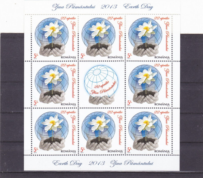 ZIUA PAMANTULUI,MINICOLA,2013,Lp.1977b MNH ** ROMANIA .