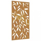 Cumpara ieftin Decor de perete 105x55 cm design frunze bambus otel Corten
