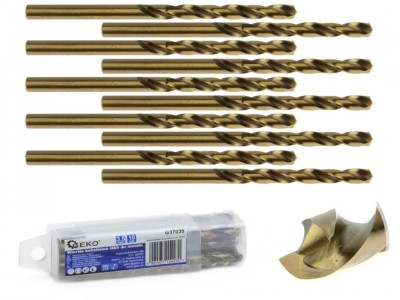 Set burghie pentru metal cu cobalt HSS 3,5mm 10 piese, GEKO G37035 foto