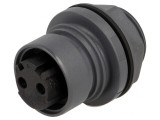 Conector circular soclu mamă 2 pini nichelat Buccaneer 6000