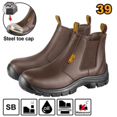Ghete protectie maro cu varf metalic 41 - Ingco SSH08SB.41