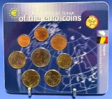 Belgia 2002 -Set monetarie 1 cent-2 euro -primul set oficial Belgian -blister, Europa