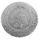 Platou Decorativ Rotund Argintiu cu Model Diamond &Oslash;40cm, CMCLASS