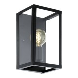 Aplica Charterhouse, metal/sticla, neagra, 16 x 28 x 15 cm, 60w
