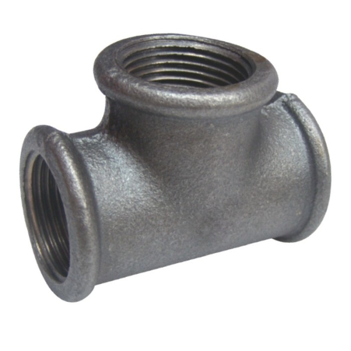Teu pentru gaze, negru, 1/2&quot;