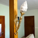 Aplice de perete stil baroc victorian, bronz, torță, vintage