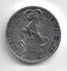 Marea Britanie 2019 Queens Beasts - YALE OF BEAUFORT - ARGINT - 2 OZ foto