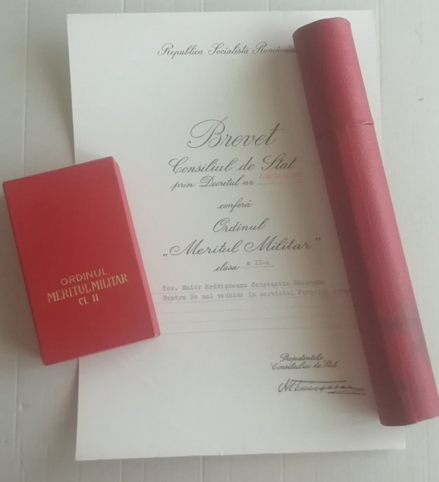 QW17 2 - Ordinul Meritul militar clasa a II-a RSR - setul complet + bonus