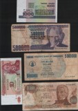 Set 5 bancnote de prin lume adunate (cele din imagini) #249, Europa