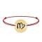 Bratara snur si banut argint 925 placat cu aur galben 24K personalizat cu semn zodiacal Fecioara