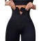 Colanti cu Corset Integrat, Fermoar Frontal, Talie Inalta si Efect Push-Up. Negru - L