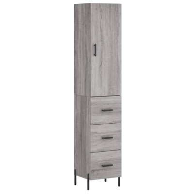 Dulap inalt, gri sonoma, 34,5x34x180 cm, lemn prelucrat foto