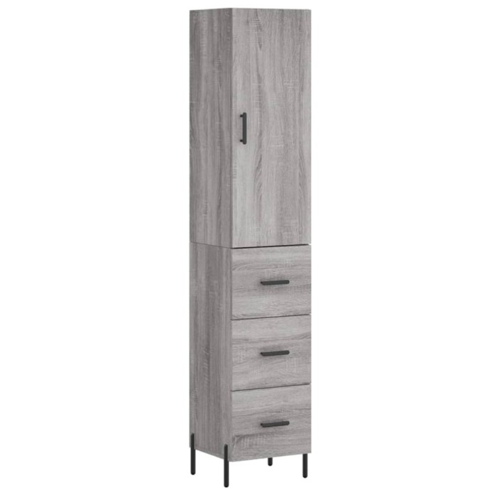 Dulap inalt, gri sonoma, 34,5x34x180 cm, lemn prelucrat