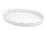 Cumpara ieftin Tava Servire Plastic Alb 50x37 cm Dantelata