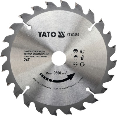 YATO Disc circular pentru lemn 160 x 20 x 2.2 T24 foto
