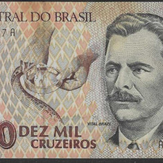 !!! BRAZILIA - 10.000 CRUZEIROS (1991 - 1993 - P 233 b / BANCNOTA DIN SCAN