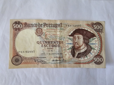 Portugalia 500 Escudos 1966 Noua Rara foto