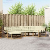 vidaXL Set de canapele de exterior cu pernă 6 pcs Alb și crem 3388856