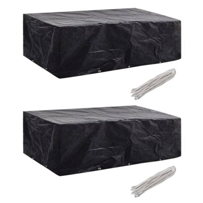 Huse mobilier gradina 2 buc. 300x140cm set poliratan 10 ocheti foto