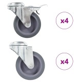 Roti pivotante cu gaura pentru surub, 8 buc., 75 mm