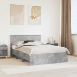 Cumpara ieftin Cadru de pat Gri din beton 160 x 200 cm Lemn prelucrat