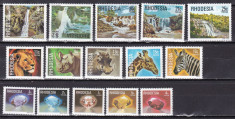 Rhodesia 1978 fauna minerale natura MI 206-220 MNH w68 foto