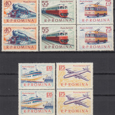 ROMANIA 1963 LP 565 MIJLOACE DE TRANSPORT PERECHE SERII MNH