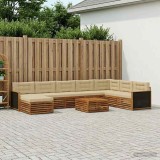 Cumpara ieftin Set de canapele de exterior 9 buc. 7-Locuri Natural si Bej