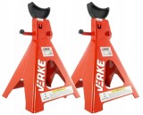 Set 2 Capre Auto 6 Tone Verke, 408-600mm, Suport Sustinere Profesional, Blocare Clichet, Baza Stabila, Siguranta Maxima