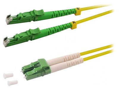 Patch Cord Fibră OS2 E2000/APC-LC/APC 0.5m Galben foto