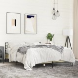 VidaXL Cadru de pat, stejar sonoma, 150x200cm, lemn prelucrat și metal