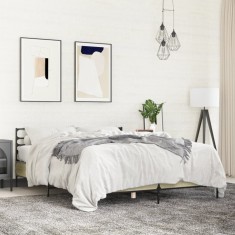 vidaXL Cadru de pat, stejar sonoma, 160x200cm, lemn prelucrat și metal 3280053