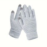 Manusi de Dama, Functie Touchscreen (ecran tactil), Material Acril Tricotat, Manseta Elastica, Interior Catifelat