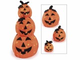 Cumpara ieftin Set 3 Dovleci Halloween poliester portocaliu negru cu leduri &Oslash; 17 x 21 H, &Oslash; 25 x 29 H, &Oslash; 33 cm x 38 H