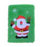 Caiet cu Blanita verde model Mos Craciun 22 x 15 cm