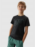 Tricou de sport cu uscare rapidă pentru băieți - negru, 4F Sportswear