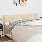 VidaXL Tăblie de pat cu aripioare, crem, 203x16x78/88 cm textil
