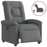 VidaXL Fotoliu rabatabil electric, gri &icirc;nchis, material textil