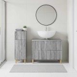 Cumpara ieftin Set de dulapuri pentru baie, 2 piese DELFT Sonoma gri